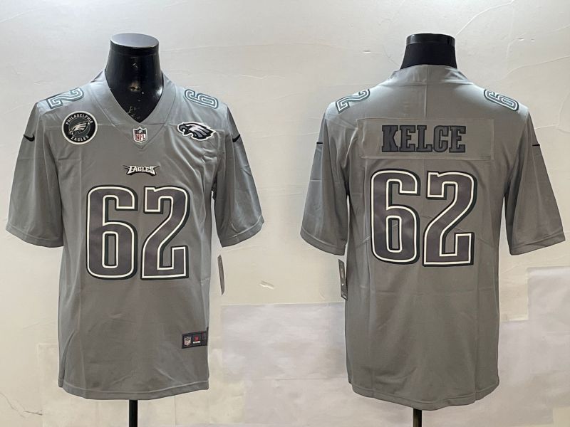 Men Philadelphia Eagles #62 Kelce Grey 2025 Nike Vapor Limited NFL Jersey style 2104->philadelphia eagles->NFL Jersey